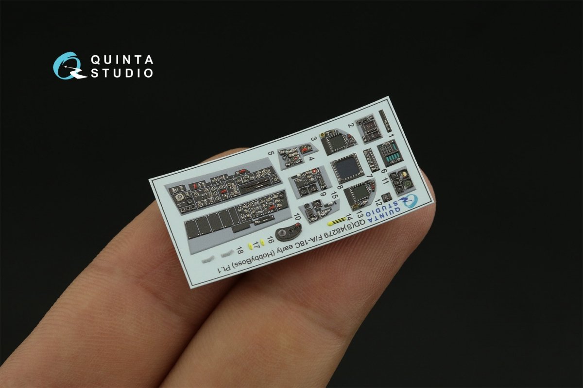 Quinta Studio QDS-48279 F/A-18C early 3D-Printed &amp;amp; coloured Interior on decal paper (HobbyBoss)(Small version) 1/48 – zdjęcie 8