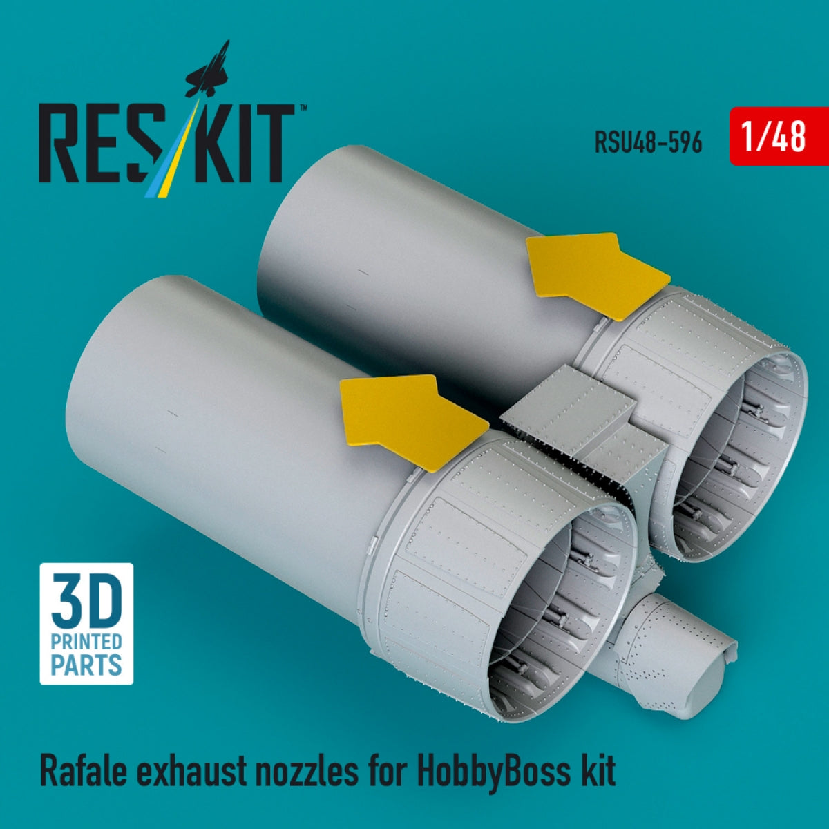 RESKIT RSU48-0596 Rafale exhaust nozzles for HobbyBoss kit (3D Printed) 1/48