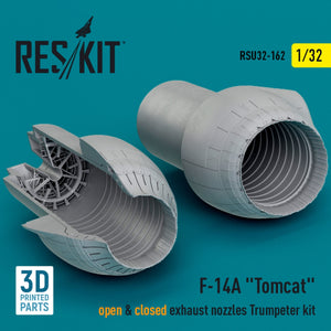 RESKIT RSU32-0162 F-14A &amp;quot;Tomcat&amp;quot; open &amp;amp; closed exhaust nozzles Trumpeter kit (3D Printed) 1/32