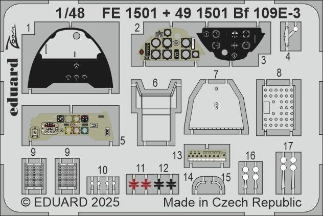 Eduard FE1501 Bf 109E-3 Hobby Boss 1/48
