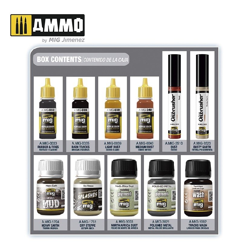 AMMO of Mig Jimenez 7808 SUPER PACK TRACKS &amp;amp; WHEELS – zdjęcie 2