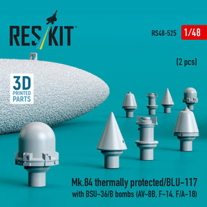 RESKIT RS48-0525 Mk.84 thermally protected/BLU-117 with BSU-36/B bombs (2 pcs) (3D Printed) 1/48 – zdjęcie 2