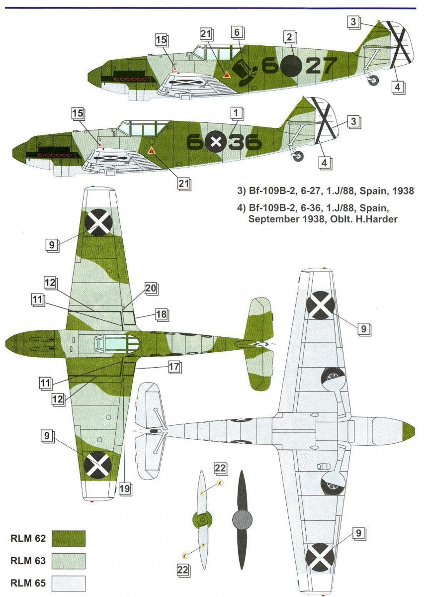Dora Wings 48009 Bf.109 A/B Legion Condor 1/48 – zdjęcie 7
