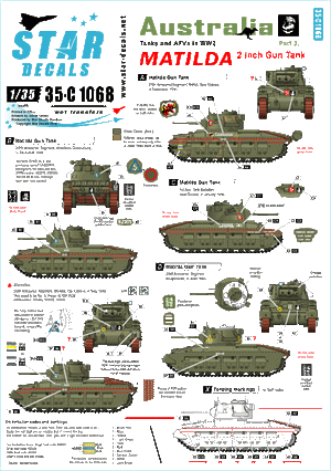 Star Decals 35-C1068 Australia Tanks &amp;amp; AFVs # 3 1/35