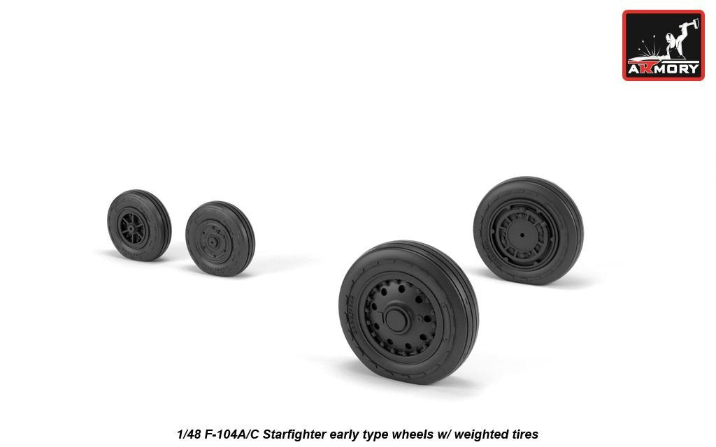 Armory Models AW48317 F-104A/C Starfighter early wheels, w/ optional nose wheels, weighted 1/48 – image 4