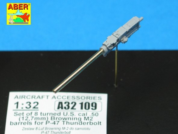 Aber A32109 Set of 8 turned cal .50 (12,7mm) U.S. Browning M2 barrels for P-47 Thunderbolt 1/32 – zdjęcie 3