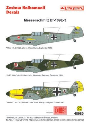 Techmod 48080 - Messerschmitt Bf 109E-3 1/48 – zdjęcie 2