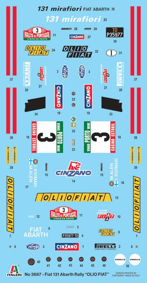 Italeri 3667 FIAT 131 Abarth Rally OLIO FIAT 1/24 – zdjęcie 4
