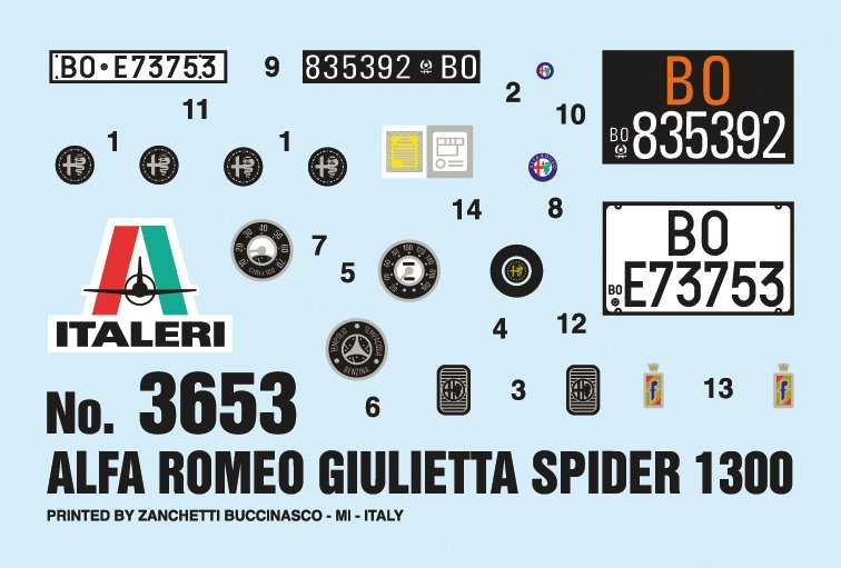 Italeri 3653 ALFA ROMEO GIULIETTA SPIDER 1300 1/24 – zdjęcie 10
