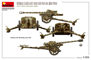 MiniArt 35400 GERMAN 7.5CM ANTI-TANK GUN PAK 40. MID PROD. WITH FIELD ARTILLERY CREW 1/35 – image 8