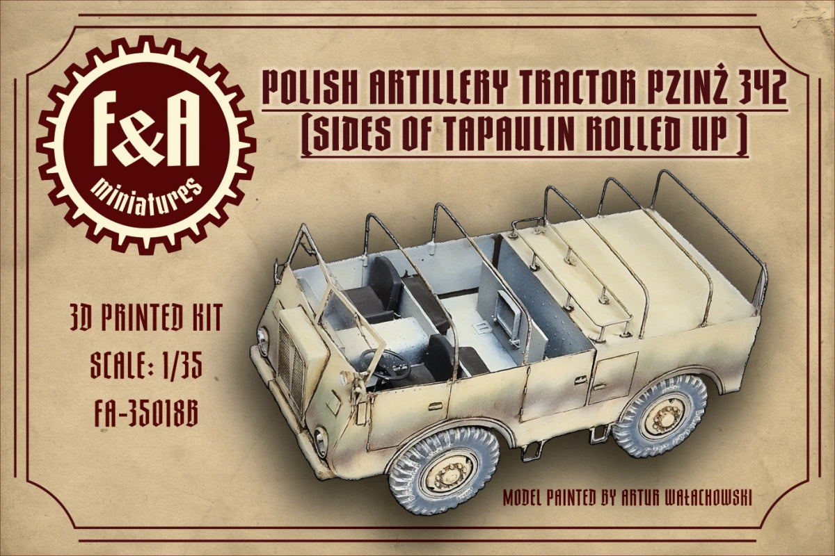 F&A Miniatures FA-35018B Pzinż 342 ciągnik plandeka podwinięte boczne klapy 1/35