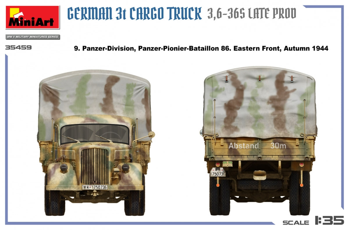 MiniArt 35459 German 3t Cargo Truck 3.5-36s Late Production 1/35 – zdjęcie 14