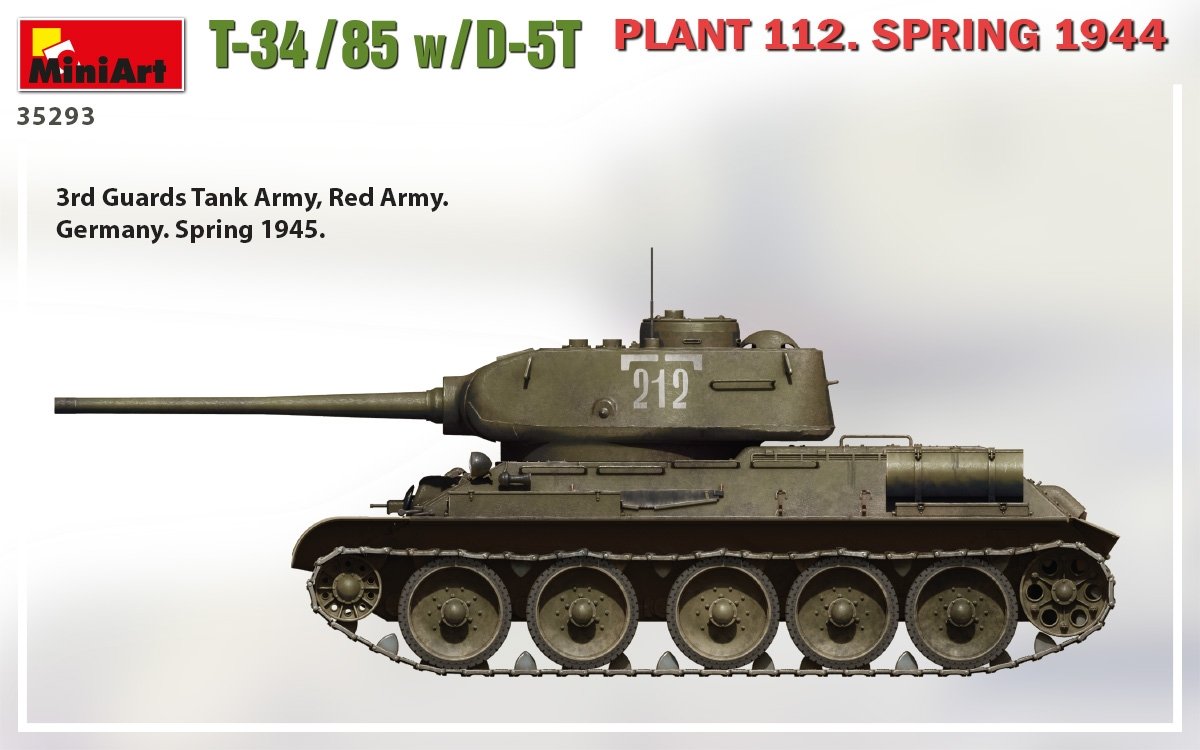 MiniArt 35293 T-34/85 w/D-5T PLANT 112. SPRING 1944 1/35 – zdjęcie 3