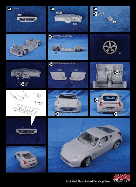 KA Models KE-24040 NISSAN 370Z DETAIL-UP ETCHED PART 1/24 – zdjęcie 2