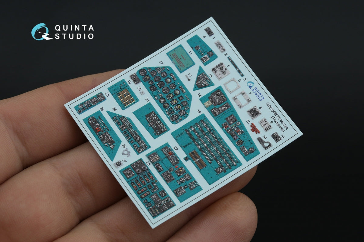 Quinta Studio QDS-48570 Mi-24A 3D-Printed &amp;amp; coloured Interior on decal paper (Trumpeter) (small version) 1/48 – zdjęcie 3
