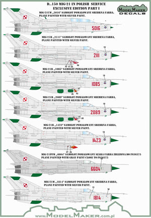 ModelMaker Decals D48150 MiG-21 in Polish service Exclusive edition part I 1/48 – zdjęcie 3