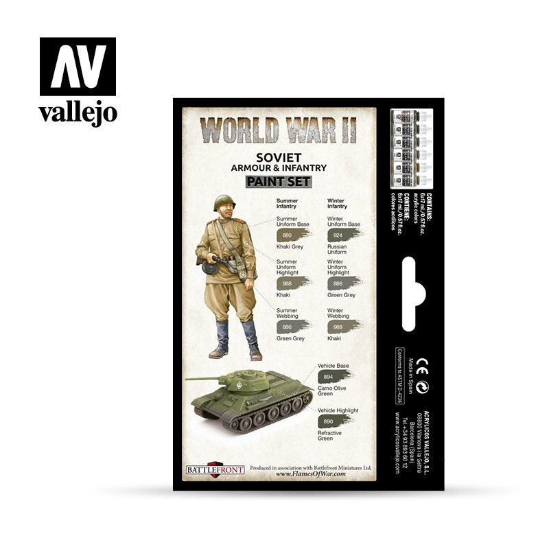 Vallejo 70202 WWII Soviet Armour &amp;amp; Infantry 6x17ml – zdjęcie 2