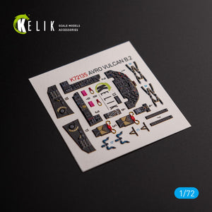 KELIK K72135 AVRO VULCAN B.2 Front cockpit - interior 3D decals for Airfix kit 1/72