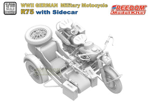 Freedom 16005 R75 with Sidecar WWII German Motorcycle 1/16 – zdjęcie 4