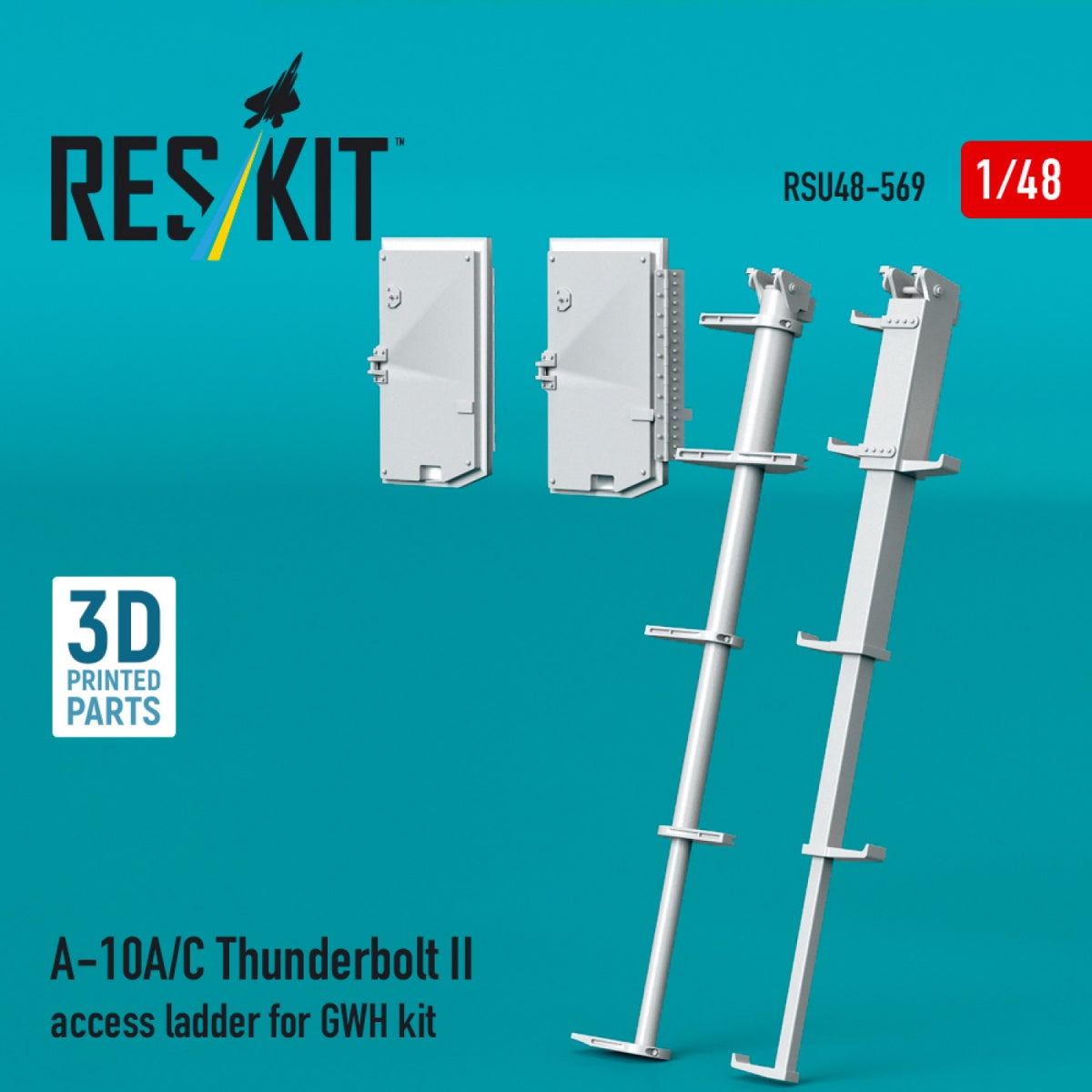 RESKIT RSU48-0569 A-10A/C Thunderbolt II access ladder for GWH kit (3D Printed) 1/48