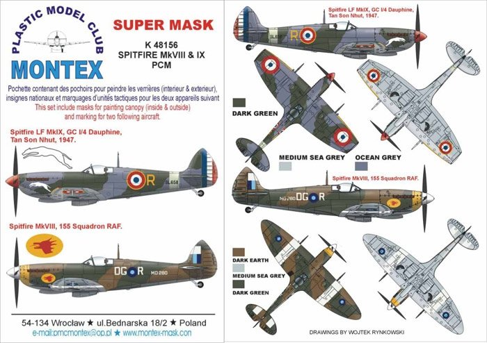 Montex K48156 Spitfire MK VIII &amp; IX 1/48