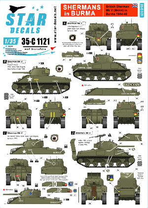 Star Decals 35-C1121 Sherman in Burma 1/35