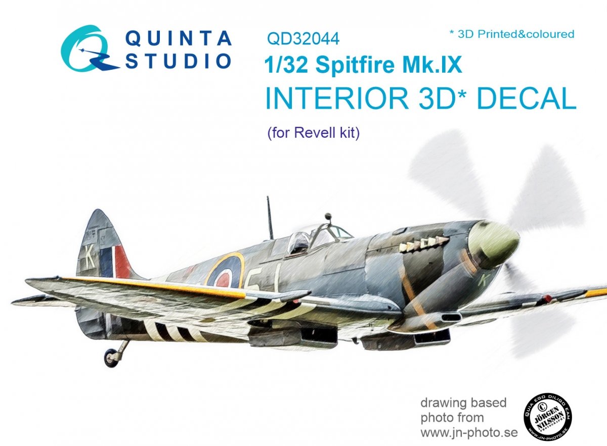 Quinta Studio QD32044 Spitfire Mk. IX 3D-Printed &amp;amp; coloured Interior on decal paper (for Revell kit) 1/32