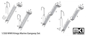 MK1 Design MS-35017 German Gangway Set 1/350 – zdjęcie 2