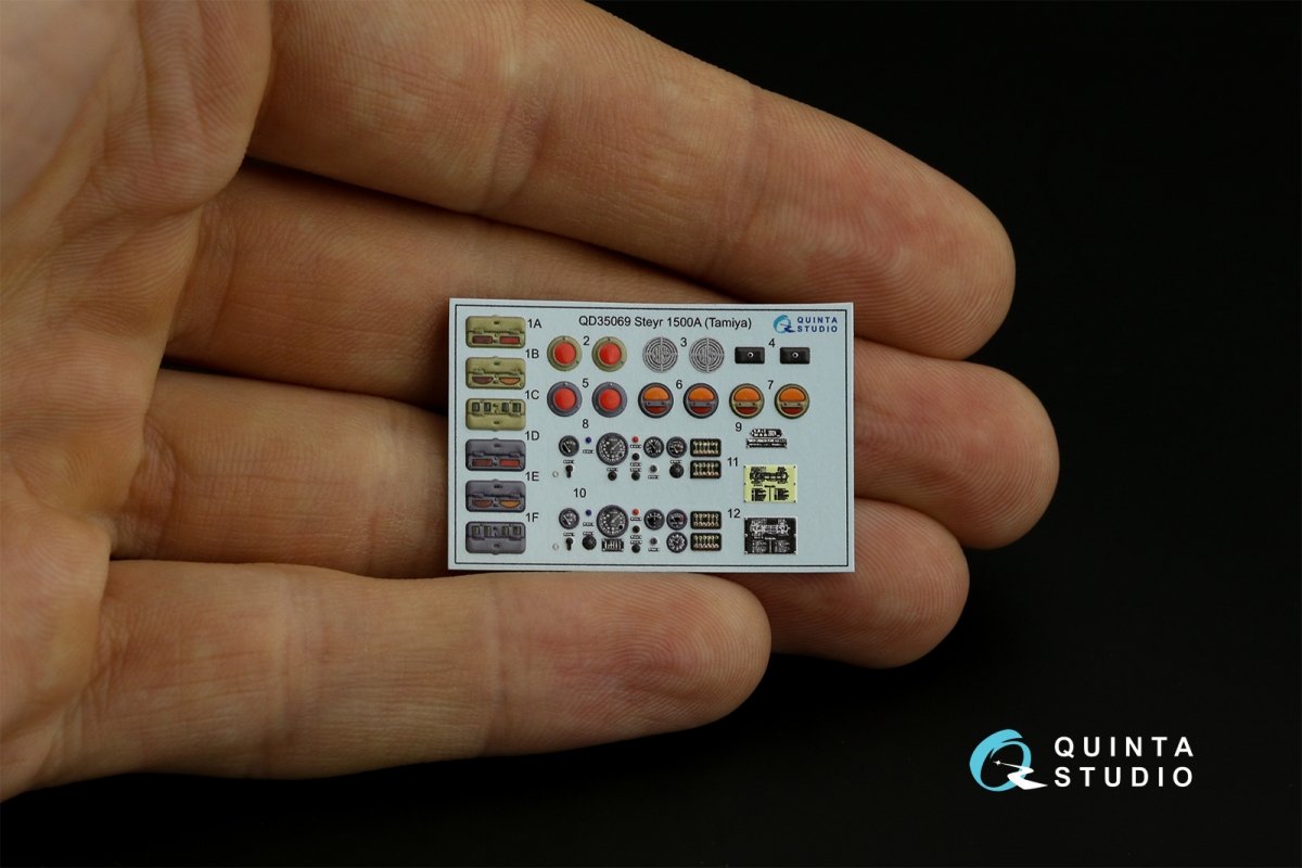 Quinta Studio QD35069 Steyr 1500A 3D-Printed &amp;amp; coloured Interior on decal paper (Tamiya) 1/35 – zdjęcie 2