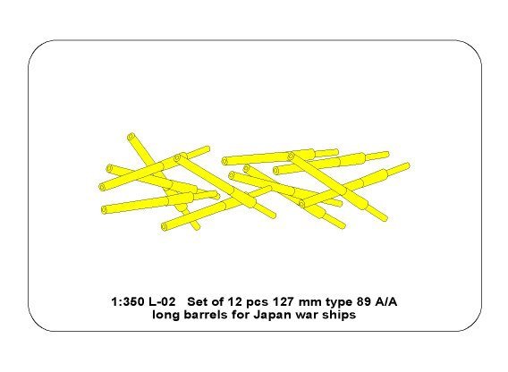 Aber 350L-02 Ensemble de 12 canons longs de 127 mm type 89 A/A pour navires japonais (1/350)  – image 5