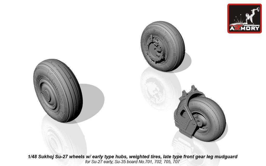 Armory Models AW48020b Sukhoj Su-27 Flanker wheels 1/48 – zdjęcie 3