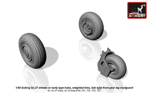 Armory Models AW48020b Sukhoj Su-27 Flanker wheels 1/48 – zdjęcie 3