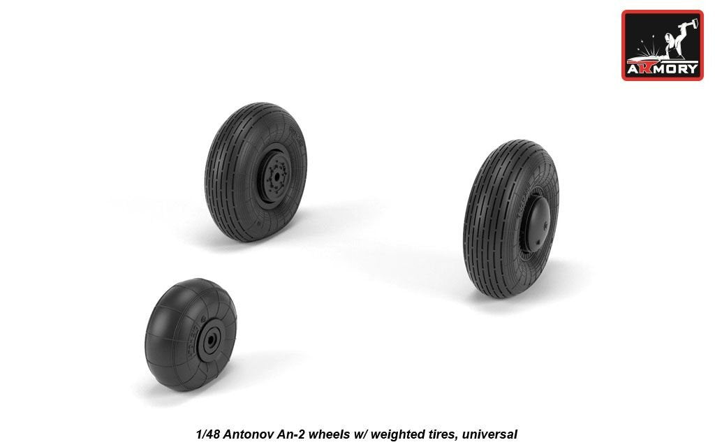 Armory Models AW48036 Antonov An-2/An-3 Colt wheels w/ weighted tires 1/48