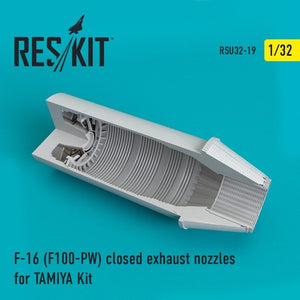 RESKIT RSU32-0019 F-16 (F100-PW) closed exhaust nozzles for TAMIYA Kit 1/32