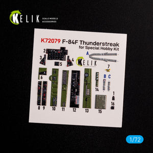 KELIK K72079 F-84F Thunderstreak interior 3D decals for Special Hobby kit 1/72 – zdjęcie 2