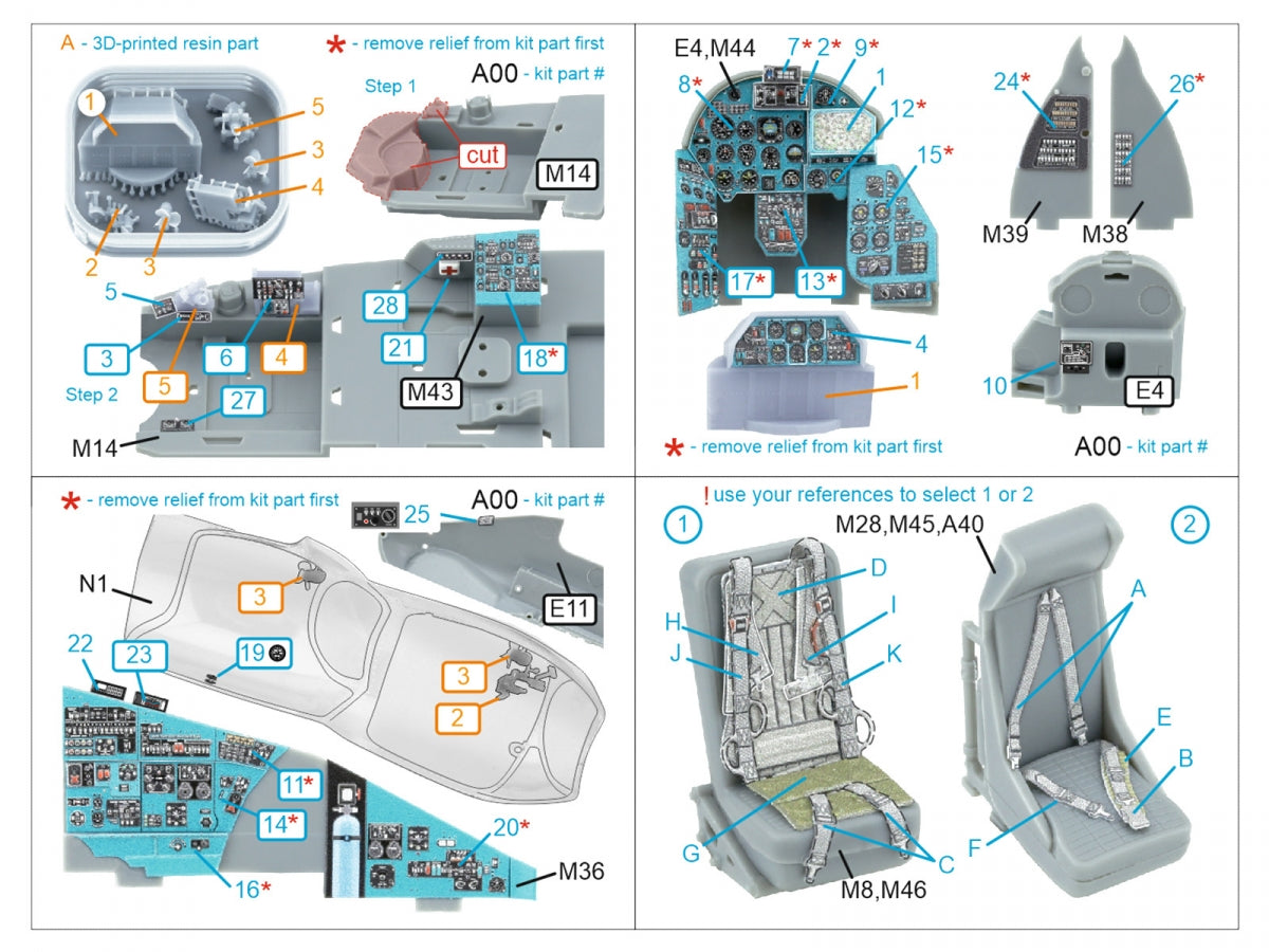 Quinta Studio QD+48516 Mi-24P Hind-F 3D-Printed coloured Interior on decal paper (Trumpeter) (with 3D-printed resin parts) 1/48 – zdjęcie 7