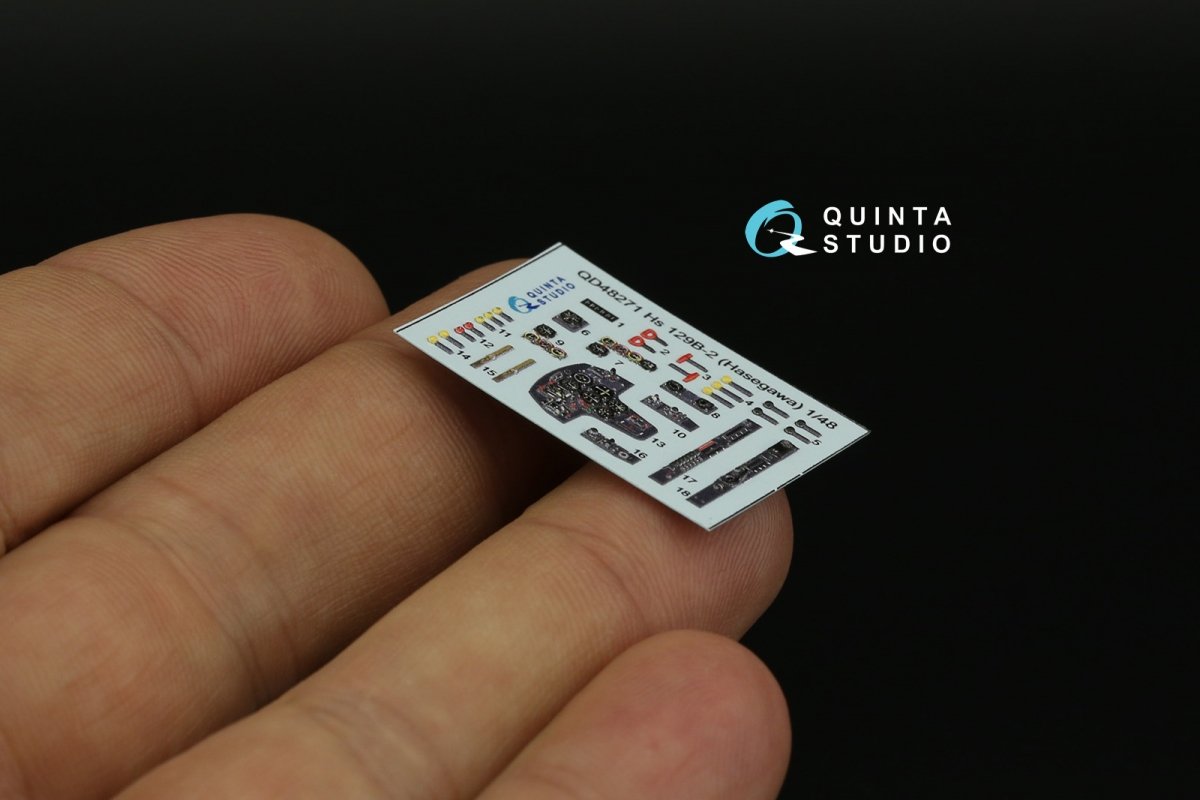 Quinta Studio QD48271 Hs 129B-2 3D-Printed &amp;amp; colored Interior on decal paper (Hasegawa) 1/48 – image 9