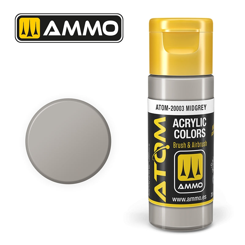 Munitions de Mig Jimenez 20003 ATOM COLOR Midgrey 20ml