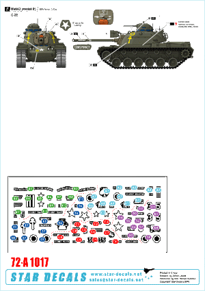 Star Decals 72-A1017 M67 Zippo. 1st Tank Battalion, M67A2 Flame tank 1/72 – immagine 2