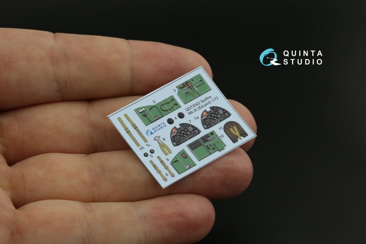 Quinta Studio QD72042 Spitfire Mk.IX 3D-Printed &amp;amp; coloured Interior on decal paper (Eduard) 1/72 – zdjęcie 6