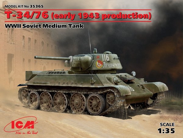 ICM 35365 T-34/76 (production début 1943) Char moyen soviétique de la Seconde Guerre mondiale (1/35)