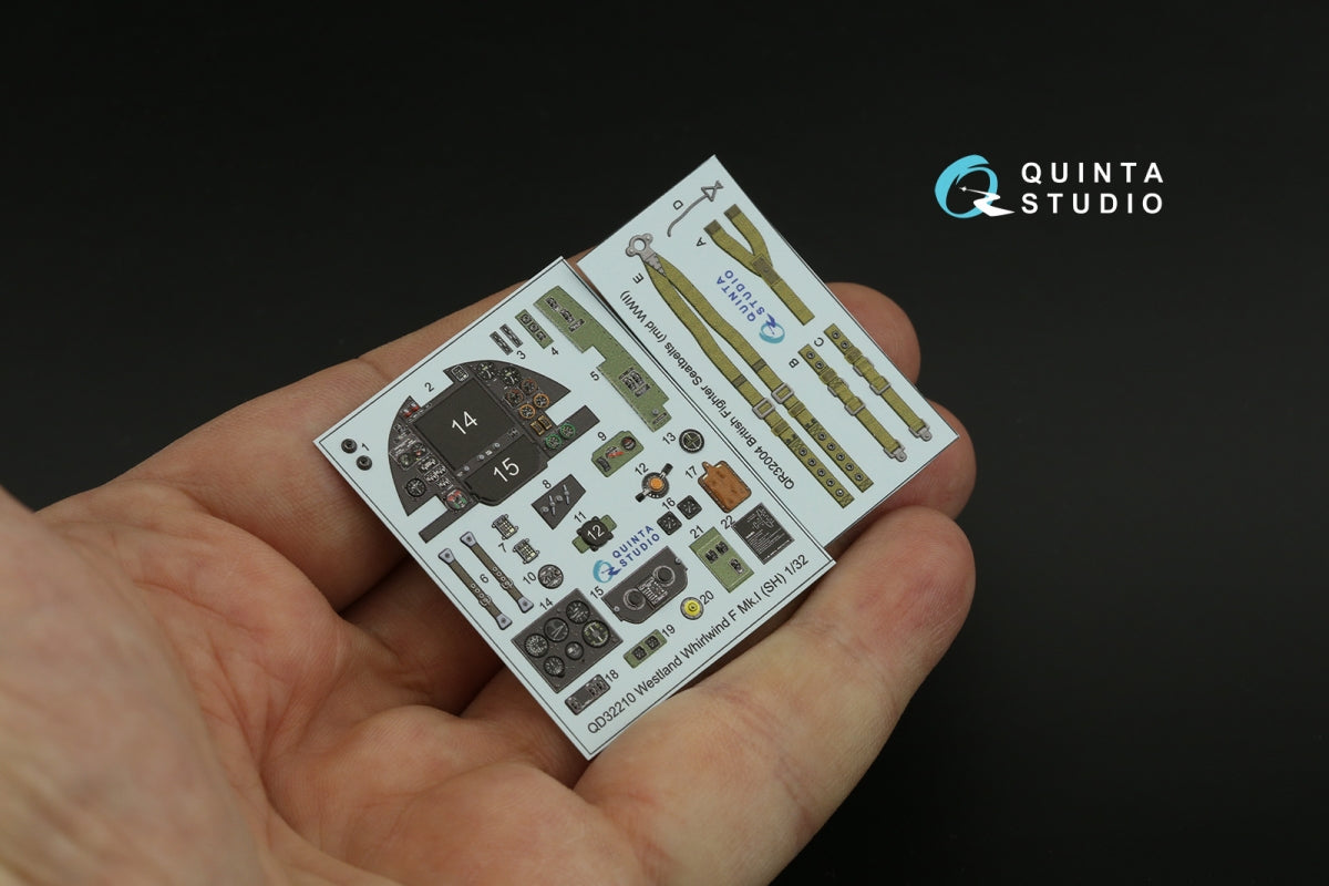 Quinta Studio QD32210 Westland Whirlwind F Mk.I 3D-Printed &amp;amp; coloured Interior on decal paper (Special Hobby) 1/32 – zdjęcie 3