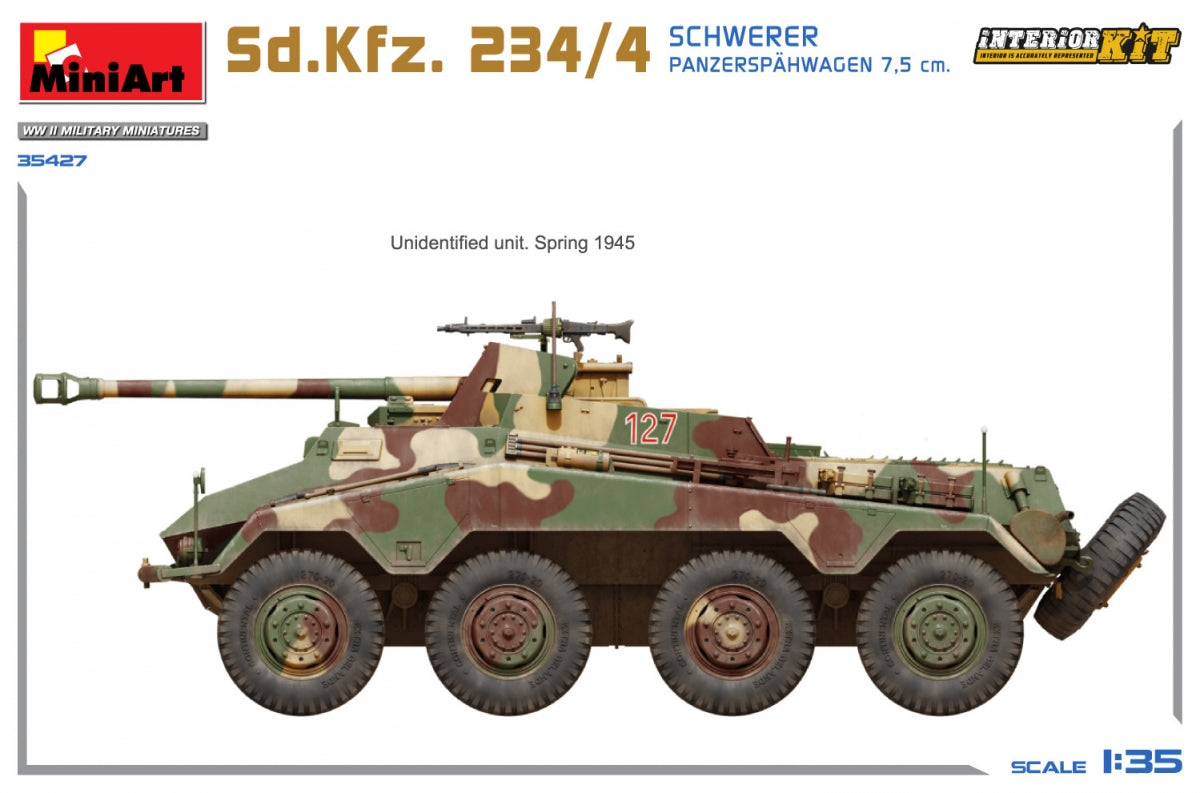 MiniArt 35427 Sd.Kfz. 234/4 SCHWERER PANZERSPÄHWAGEN 7,5 cm. INTERIOR KIT 1/35 – zdjęcie 8
