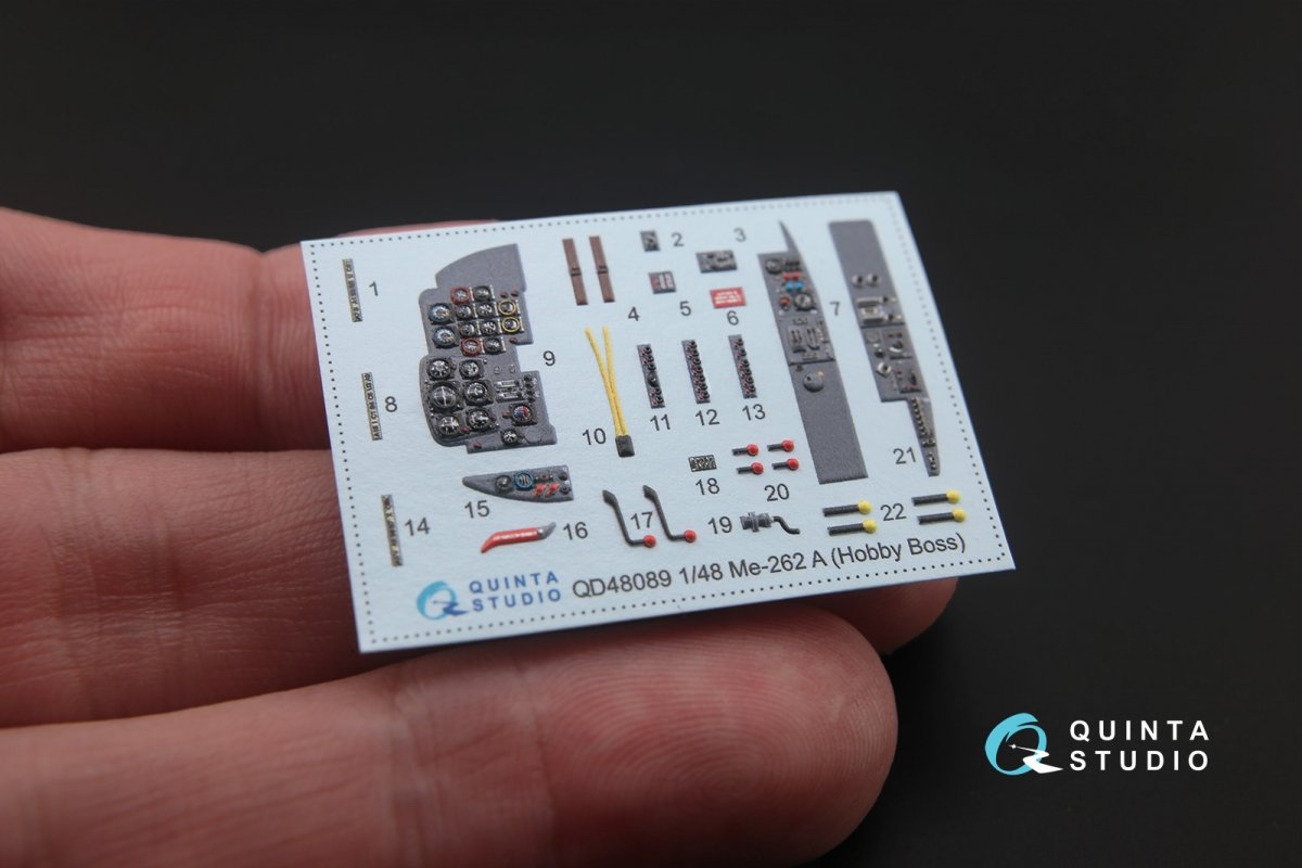 Quinta Studio QD48089 Me-262A 3D-Printed &amp;amp; colored Interior on decal paper (for HobbyBoss kit) 1/48 – image 2