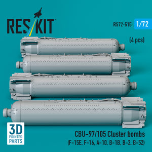 RESKIT RS72-0515 CBU-89A cluster bombs GATOR (4 pcs) (3D Printed) 1/72 – zdjęcie 2