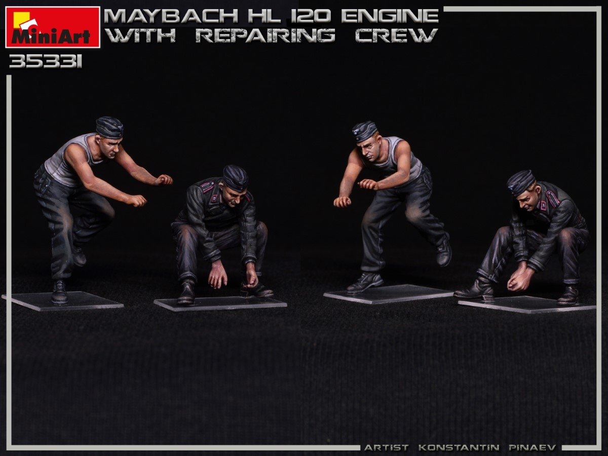 Miniart 35331 MAYBACH HL 120 ENGINE FOR PANZER III/IV FAMILY WITH REPAIR CREW 1/35 – zdjęcie 12