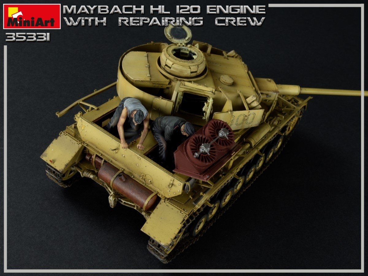 Miniart 35331 MAYBACH HL 120 ENGINE FOR PANZER III/IV FAMILY WITH REPAIR CREW 1/35 – zdjęcie 15