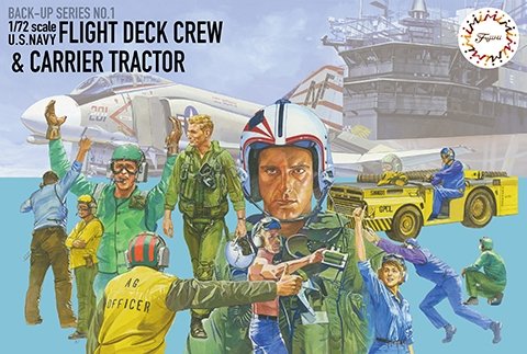 Fujimi 723457 Flight Deck Crew & Carrier Tractor 1/72
