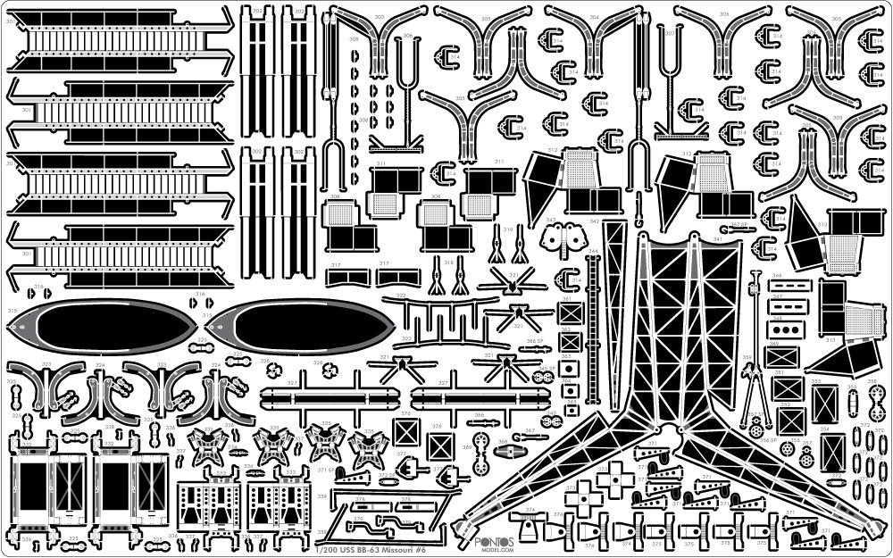 Pontos 22004F1 USS BB-61 Iowa 1944 Detail Up Set (Without wooden deck) 1/200 – imagen 7