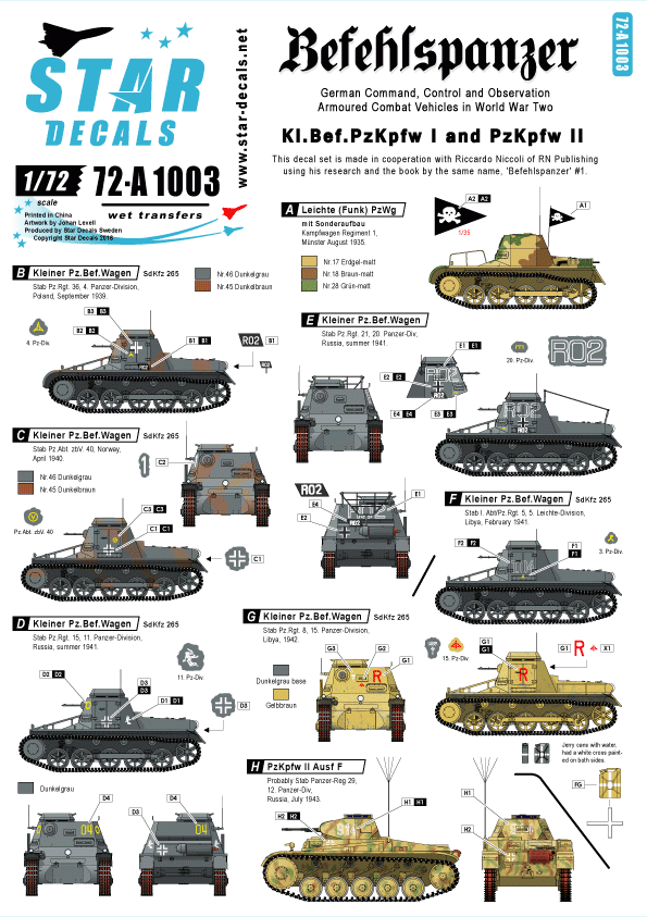 Star Decals 72-A1003 Befehlspanzer # 1 1/72 – zdjęcie 2